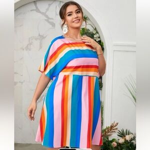 Rainbow Striped Tshirt Dress 🩷🧡💚❤️🩵